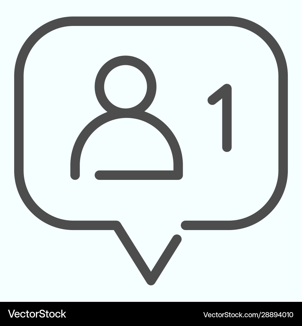 Chat notification line icon message from someone Chat notification line icon message from someone Vector Image