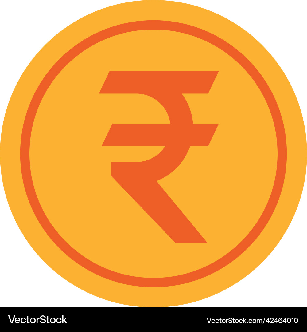 Coin indian rupee money Royalty Free Vector Image