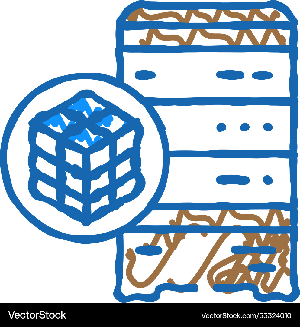 Data clustering database icon doodle Data clustering database icon doodle vector image