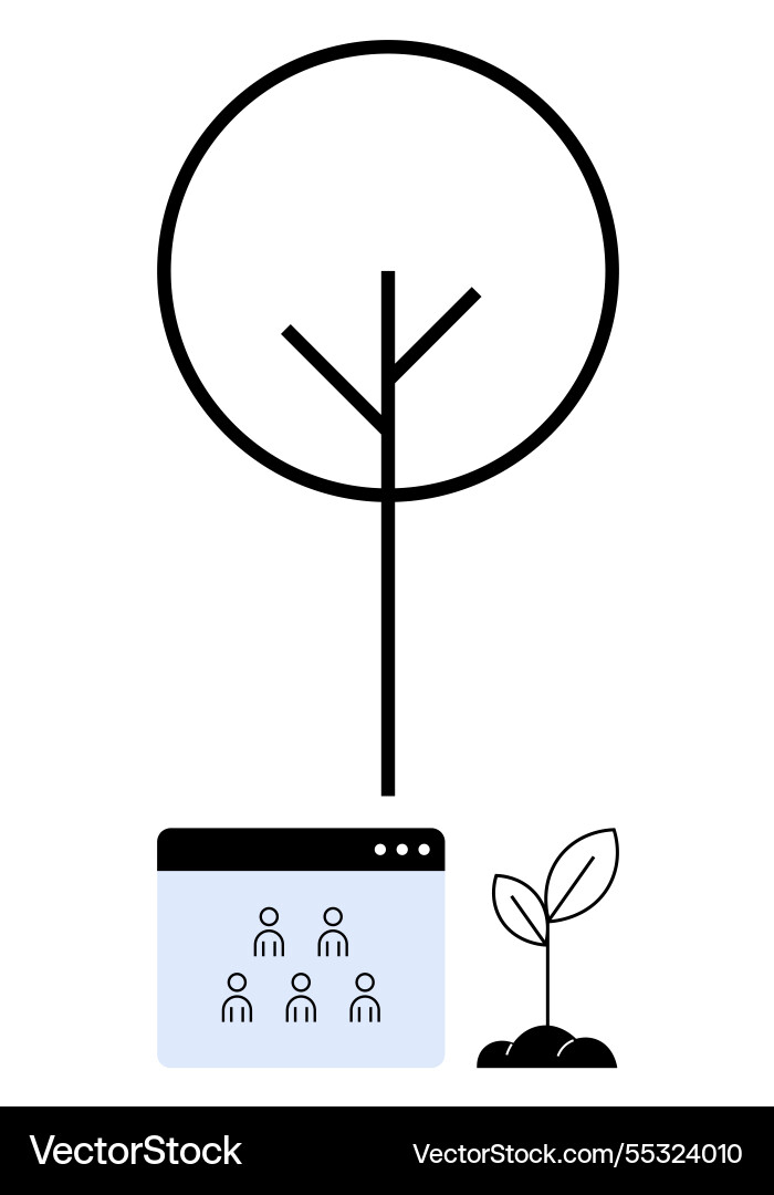 Digital networking roots fostering growth Digital networking roots fostering growth vector image