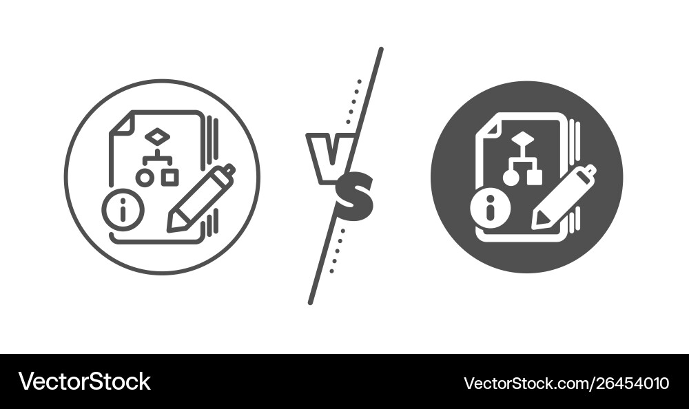 Documentation with algorithm line icon technical vector image