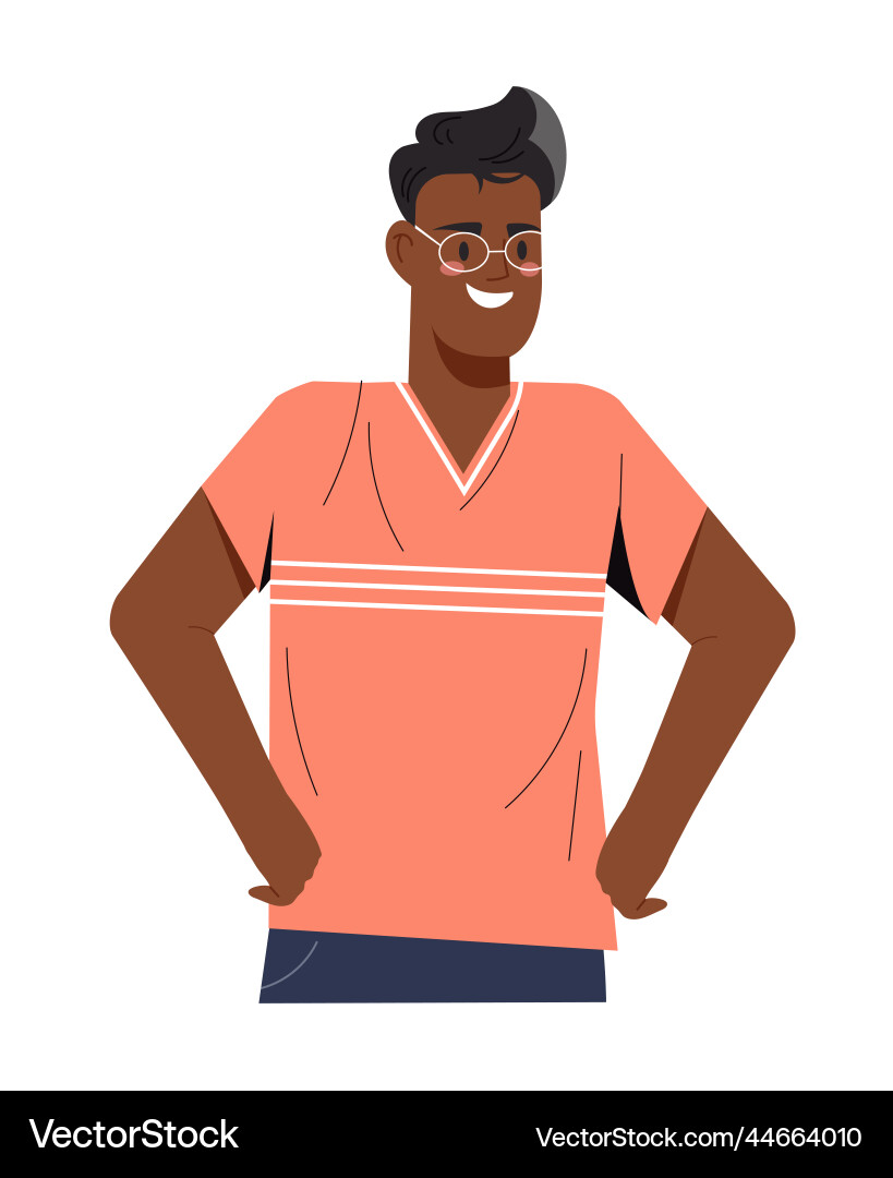 Man standing and smiling vector image