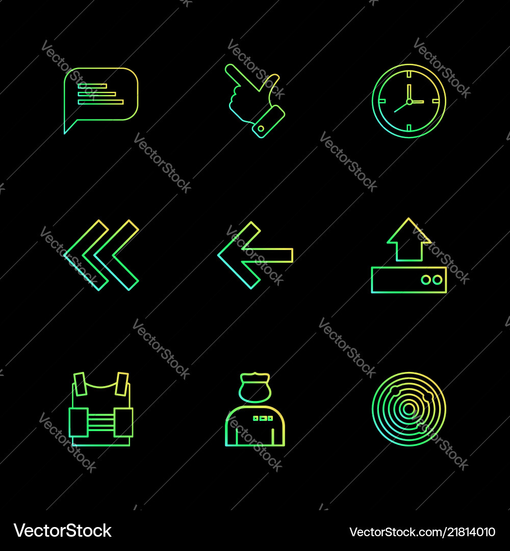 Message like compass left rewind upload bag Vector Image