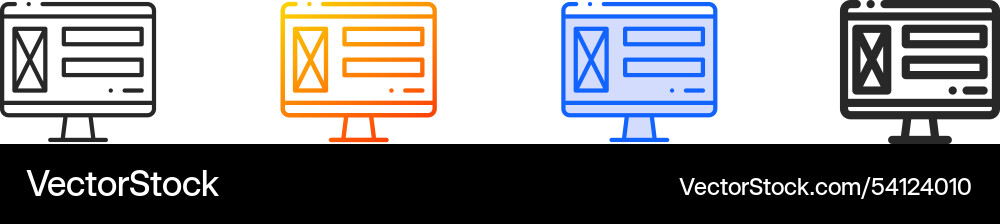 Monitor iconthin linear gradient blue stroke Monitor iconthin linear gradient blue stroke vector image