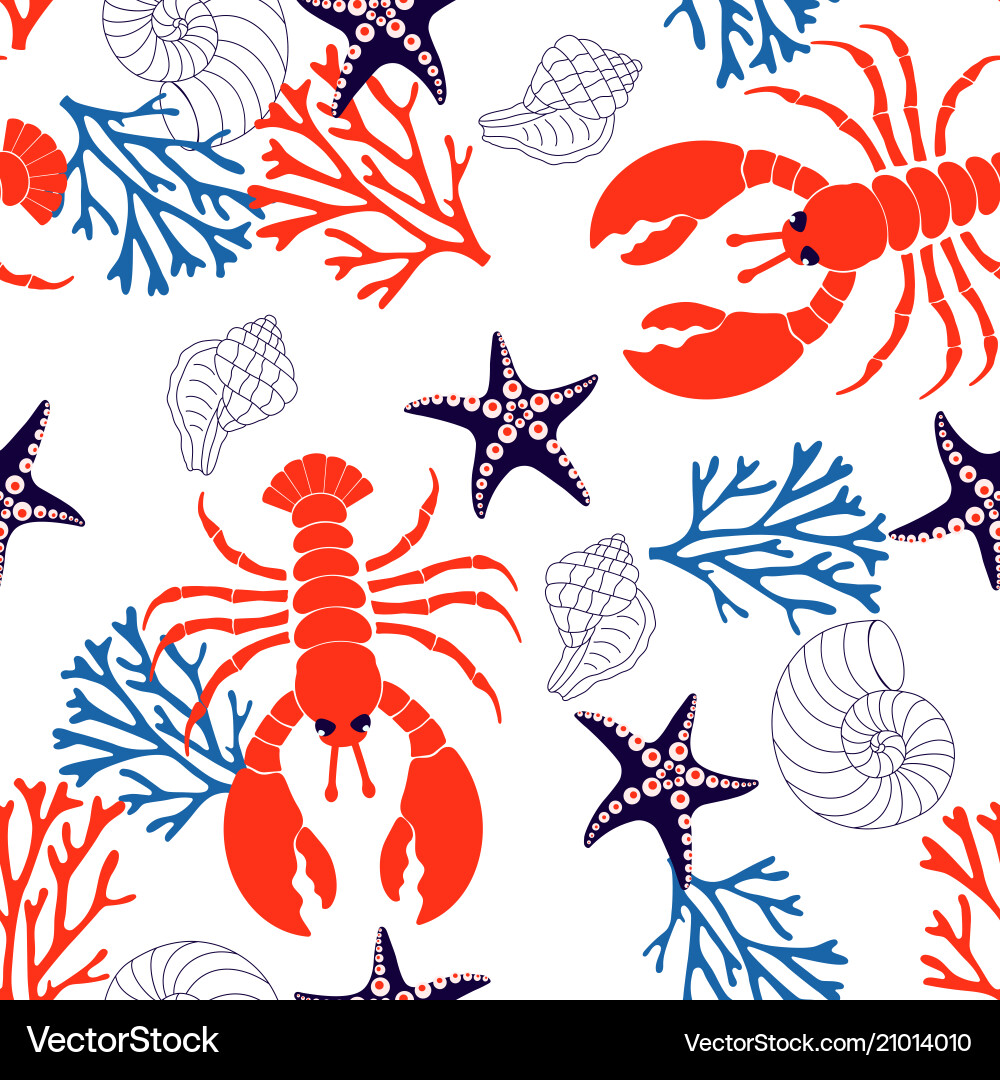 Ocean Seashell Pattern Vector Image