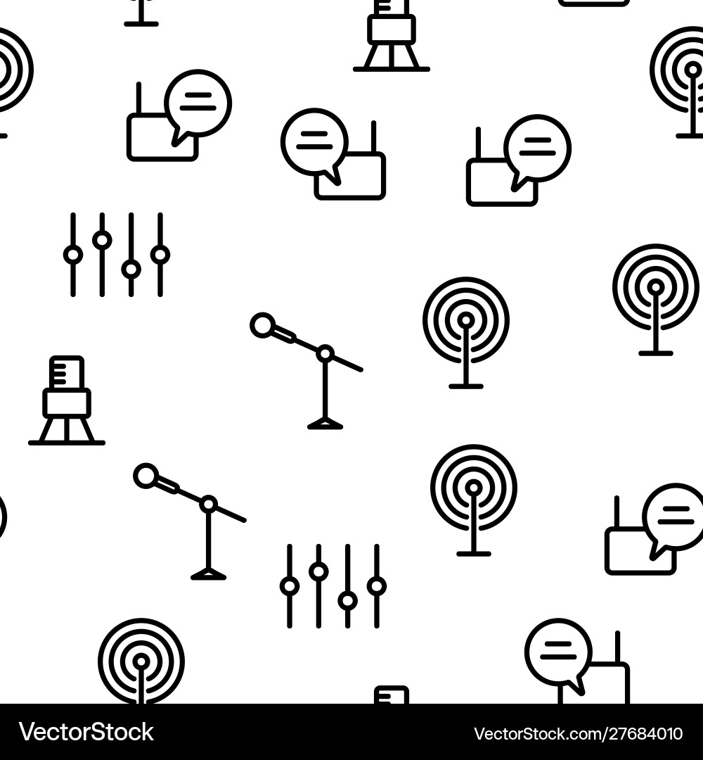 Radio program seamless pattern Radio program seamless pattern vector image