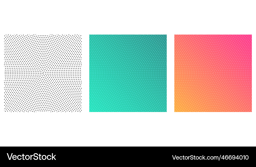 Set of halftone circle texture background grid Set of halftone circle texture background grid vector image