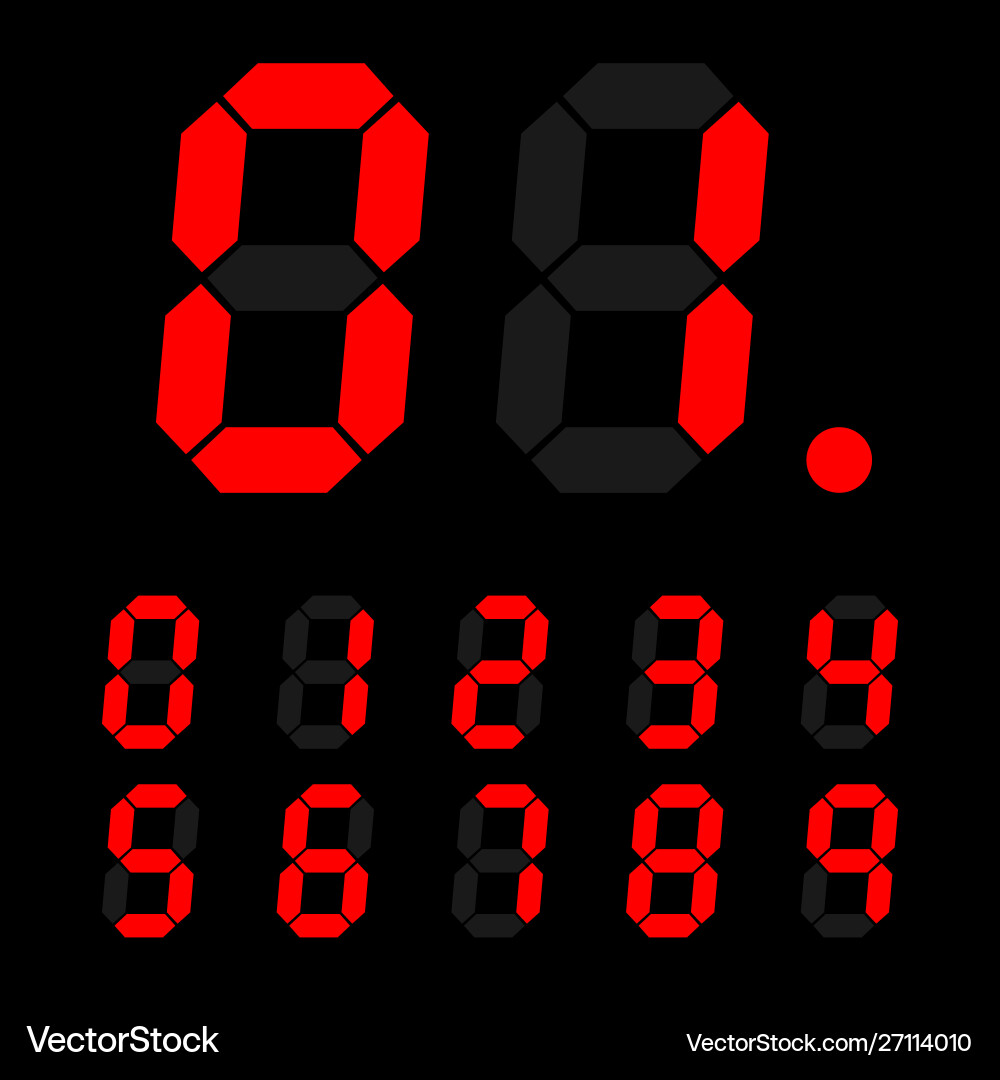 Seven Segment Digital Display vector image