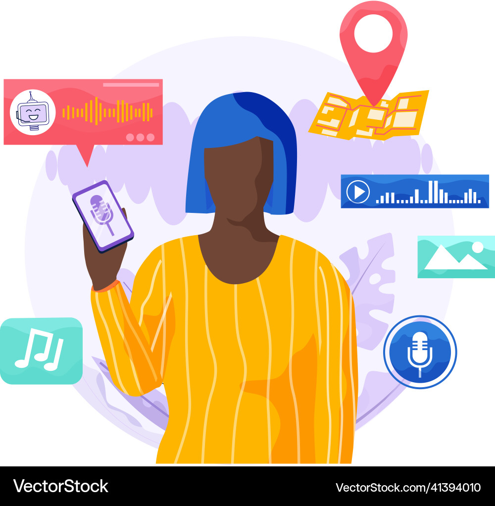 Speaker recognition vote controlled smart Speaker recognition vote controlled smart Vector Image
