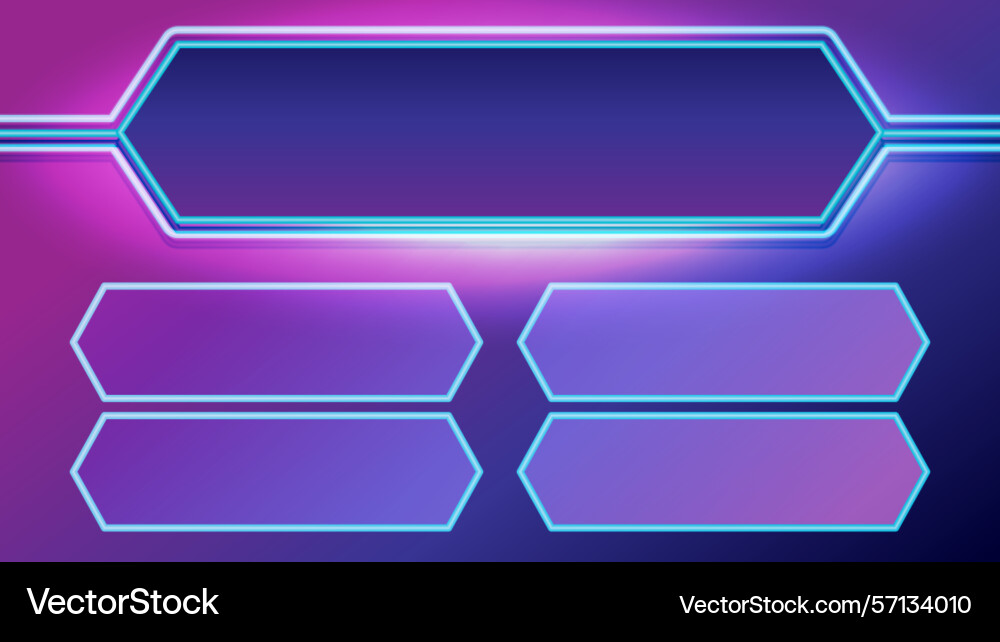 Vibrant with neon hexagonal frames on a gradient Vibrant with neon hexagonal frames on a gradient vector image