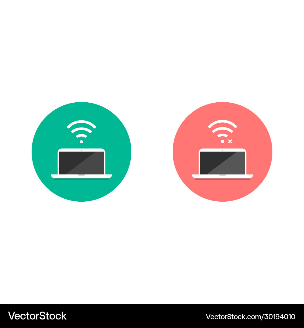 Wifi signal with laptop or notebook computer eps Wifi signal with laptop or notebook computer eps vector image