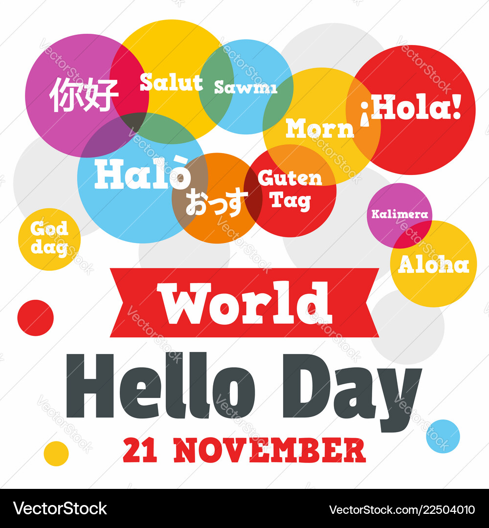 World Hello Day Concept Background vector image