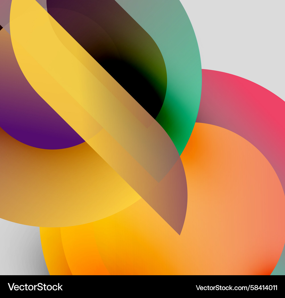Abstract colorful shapes overlap creating dynamic Vector Image