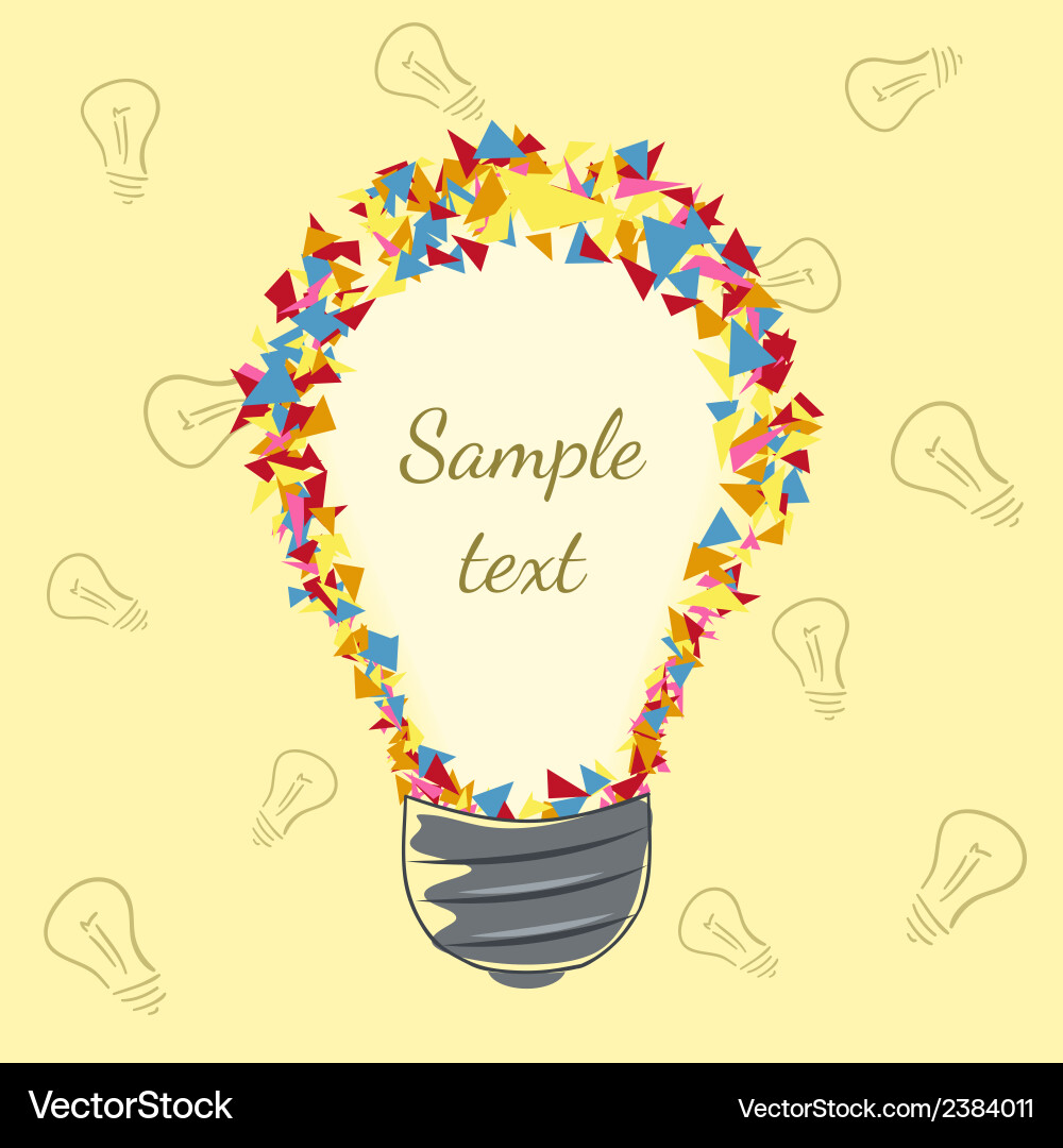 Abstract frame lightbulb made of triangles Vector Image