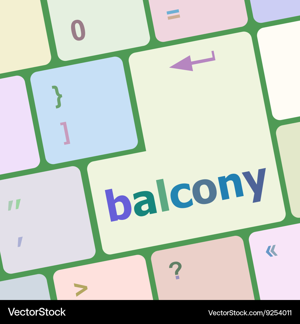 Balcony computer keyboard key button Vector Image