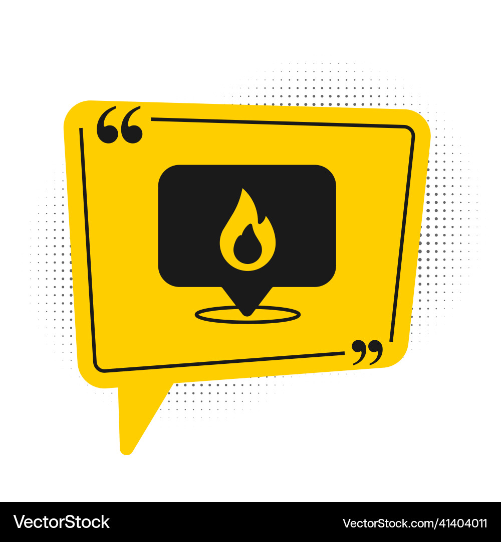 Black map pointer with fire flame icon isolated Black map pointer with fire flame icon isolated Vector Image