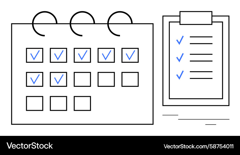 Calendar & Checklist - Task Management Vector Image