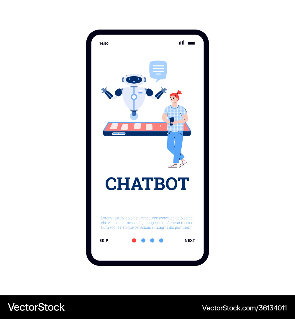Communication chat with bot robot - virtual Communication chat with bot robot - virtual Vector Image