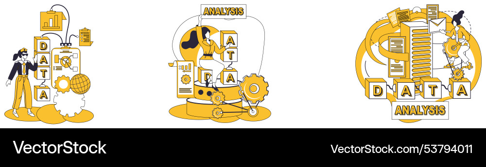 Data integration processing craftsmans Data integration processing craftsmans vector image