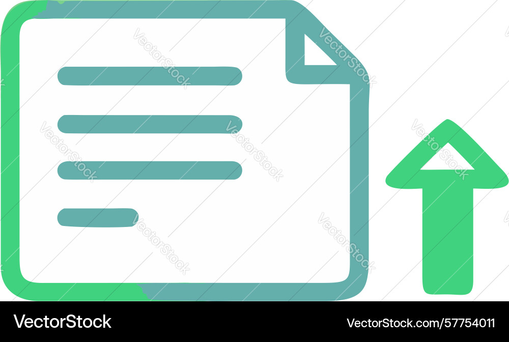 Document upload icon with upward arrow design vector image