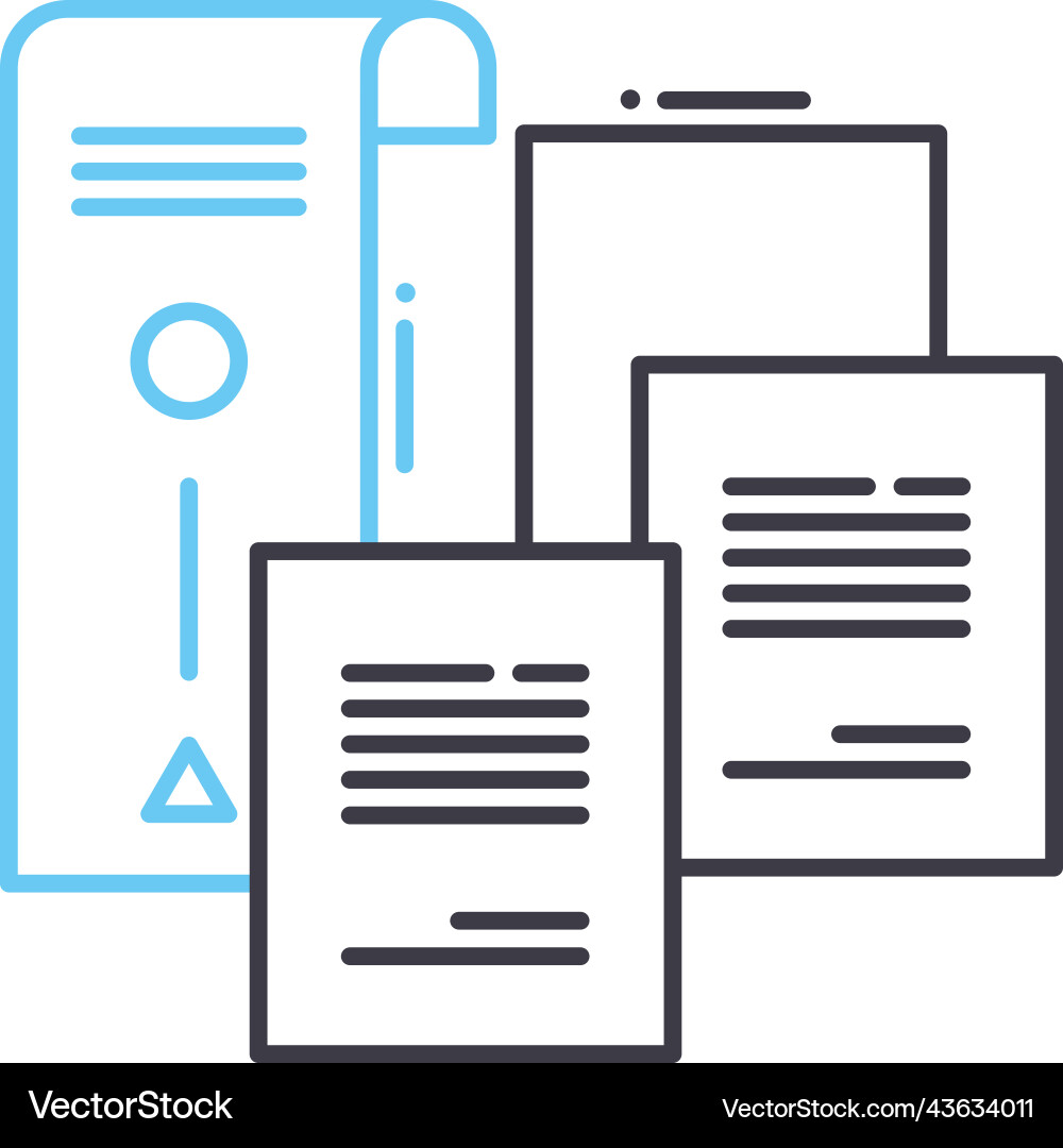 Documentation line icon outline symbol Vector Image