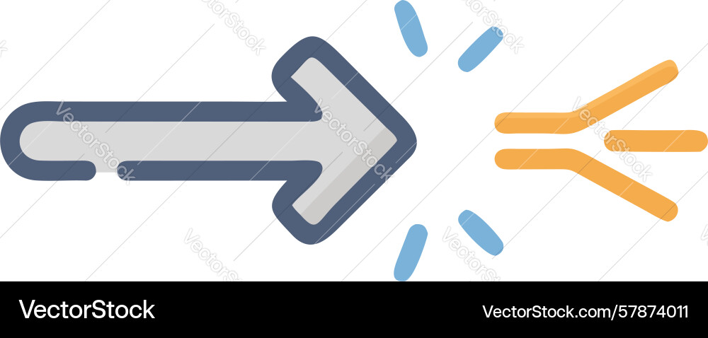 Dynamic impact arrow transforming Vector Image