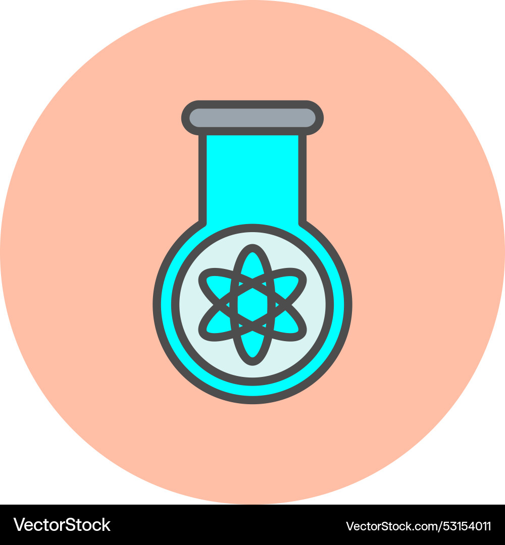 Experiment line filled circle icon vector image
