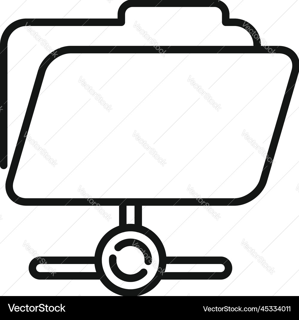 Folder storage icon outline data backup Folder storage icon outline data backup vector image