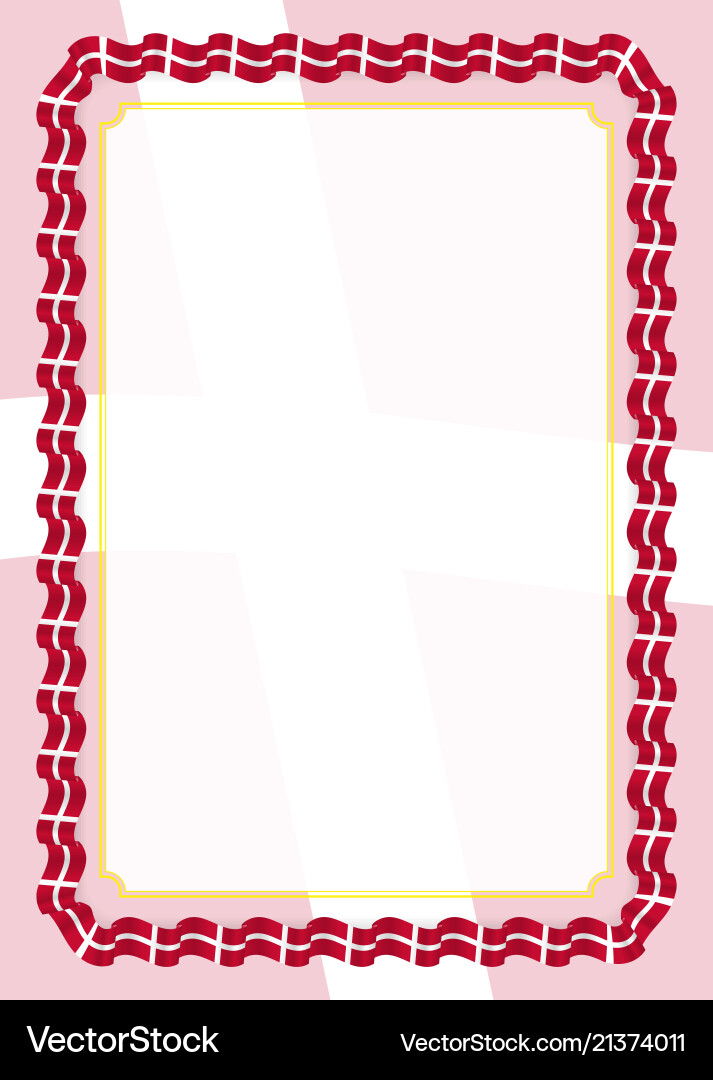 Frame and border of ribbon with denmark flag Vector Image