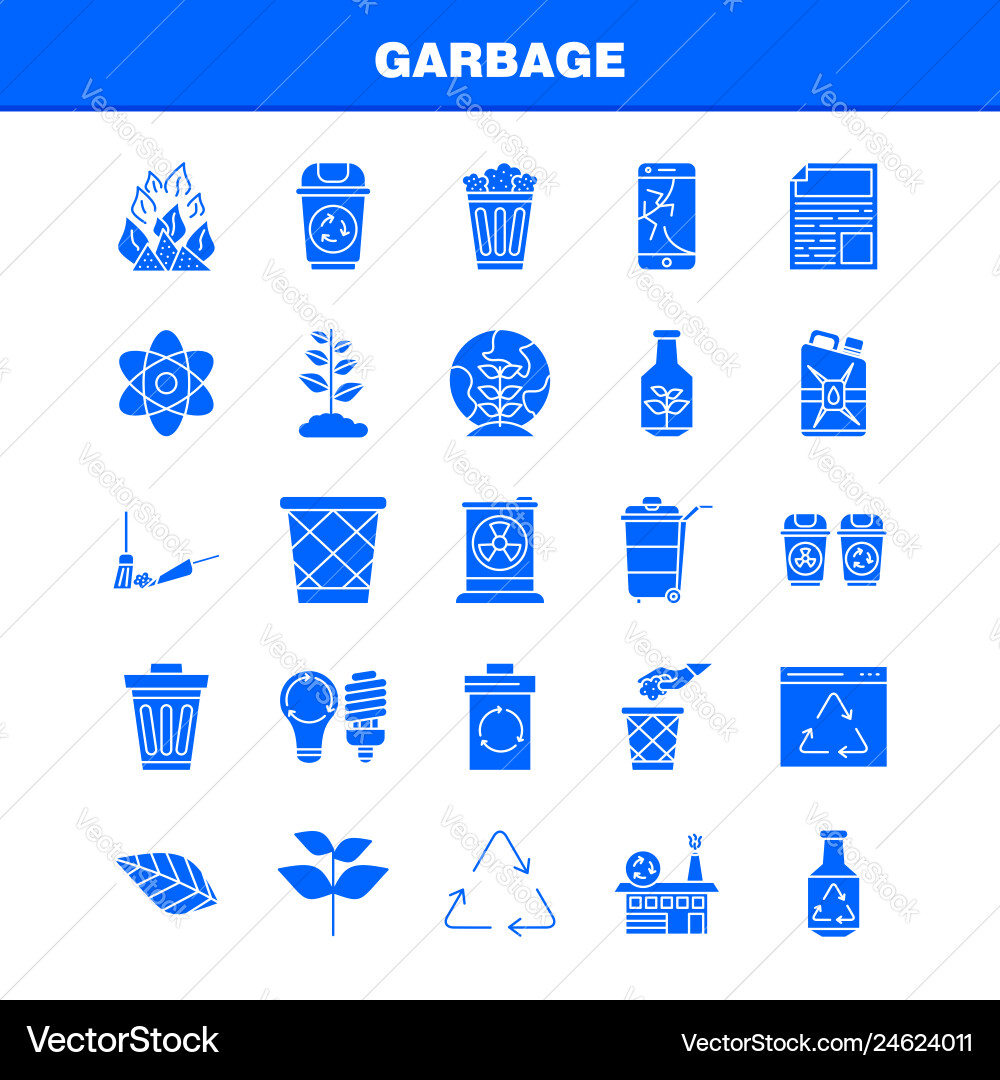 Garbage solid glyph icon for web print and mobile Vector Image