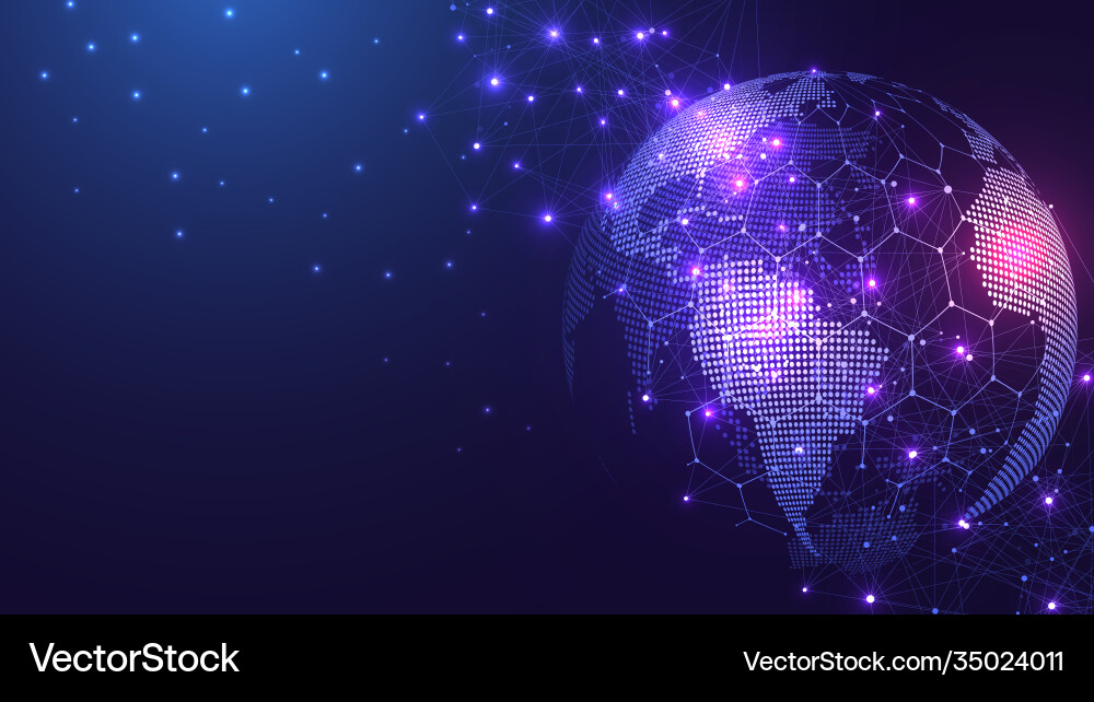 Global network connection concept big data Vector Image