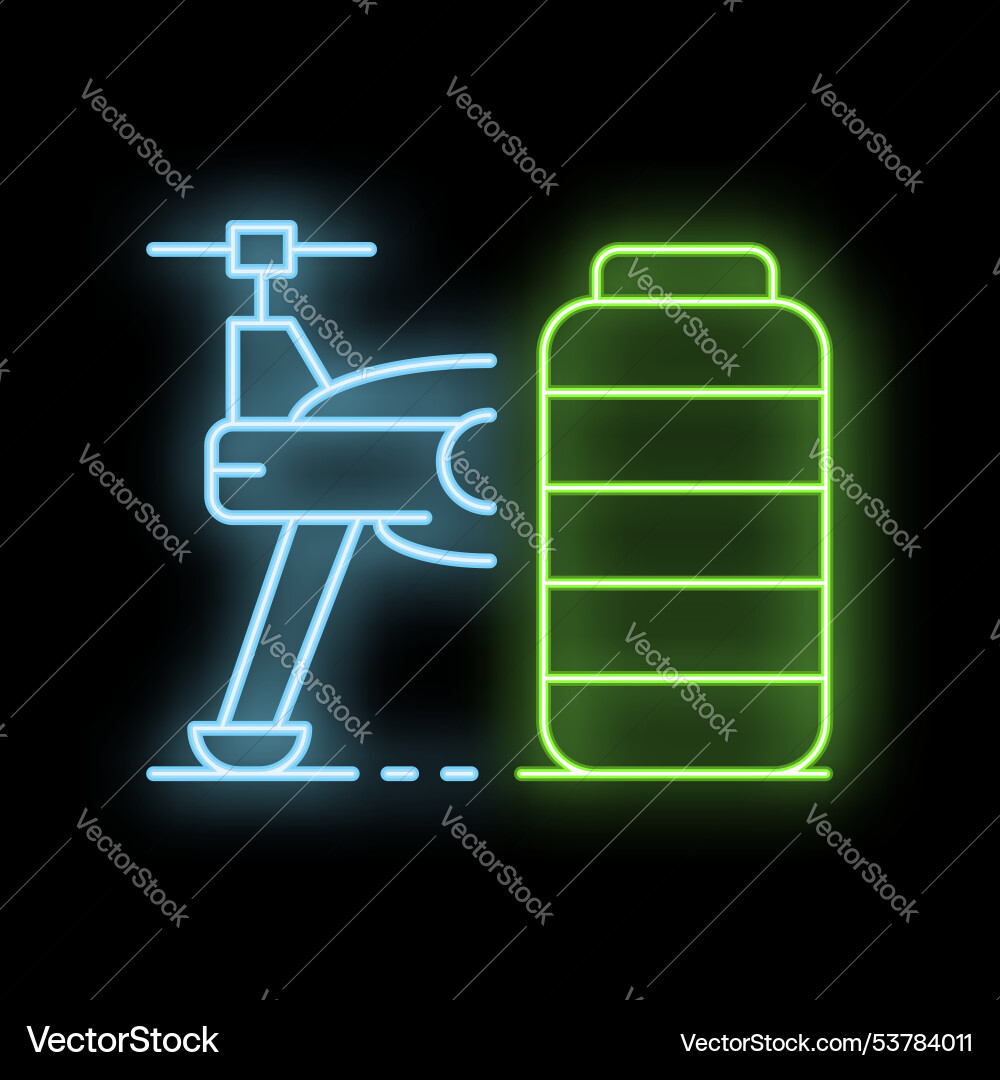 Glove Neon Linie Drohne Ladebatterie-Ikone Glove Neon Linie Drohne Ladebatterie-Ikone vektorbild