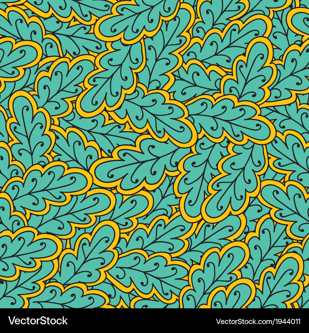 Green Oak Leaf Pattern Vector Image