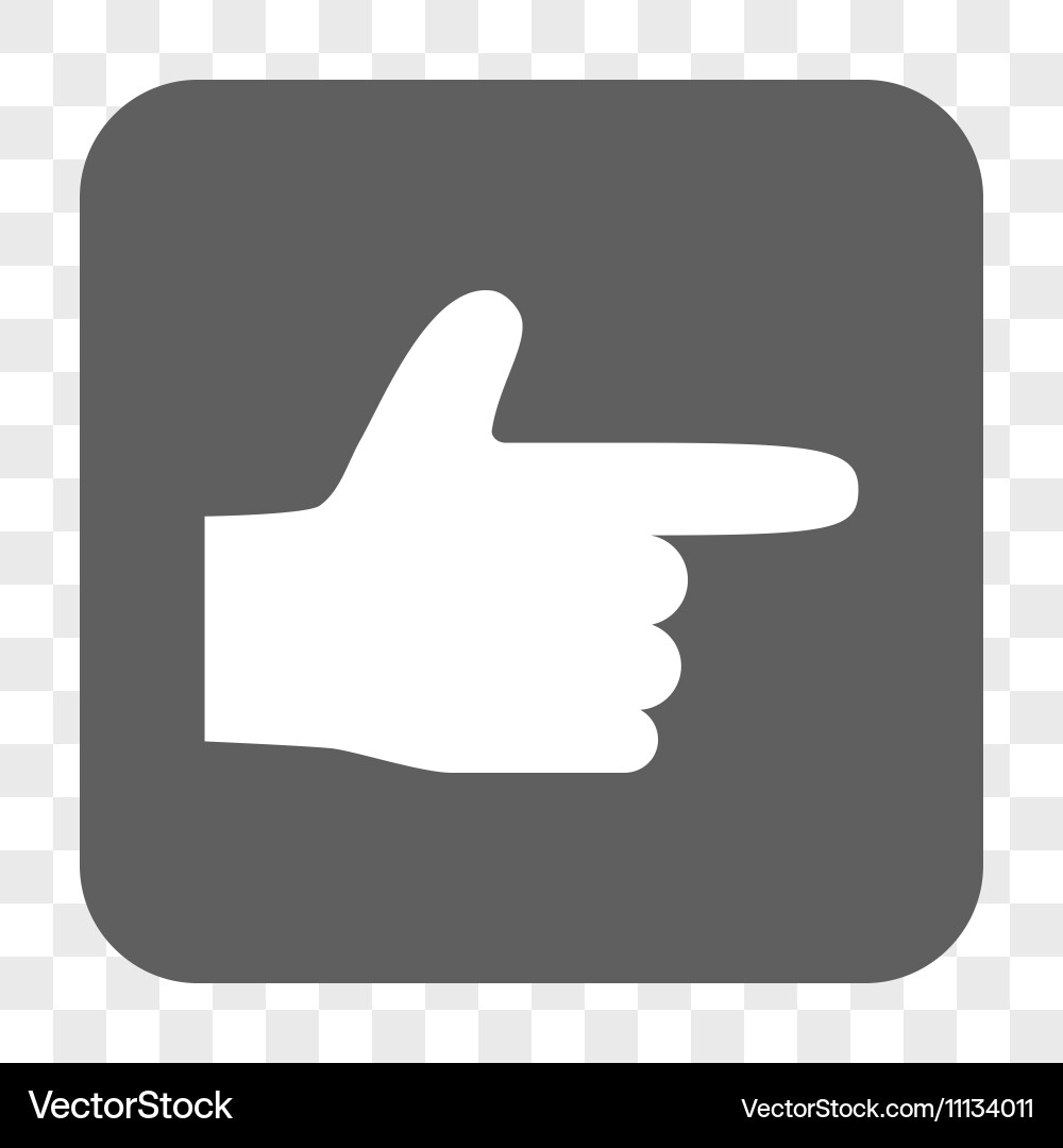 Hand pointer right rounded square button Vector Image