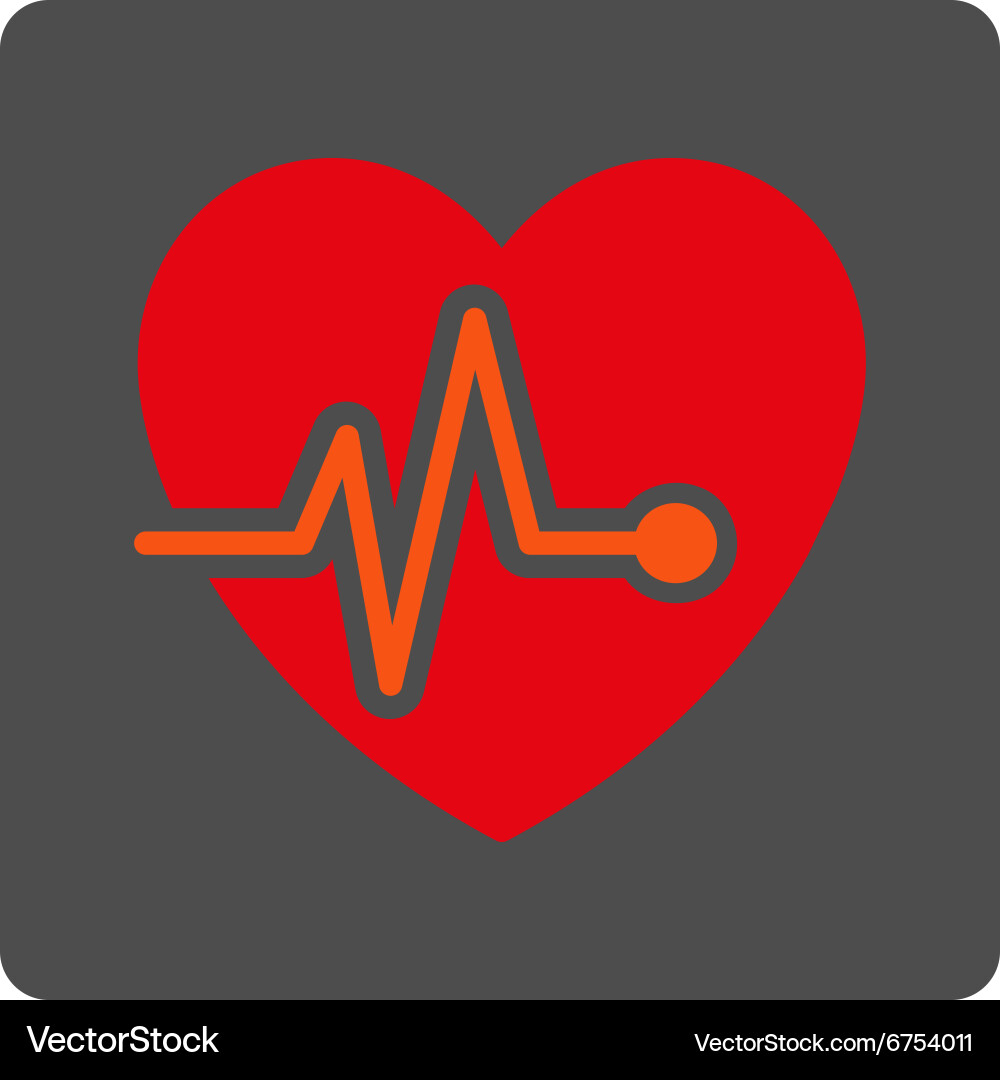 Heart graph rounded square button vector image