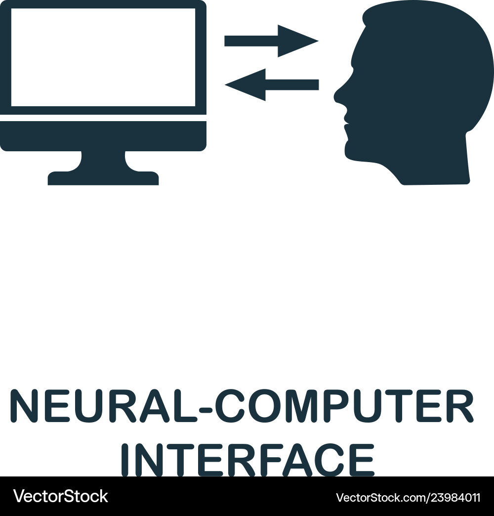 Neural-computer interface icon premium style Neural-computer interface icon premium style vector image