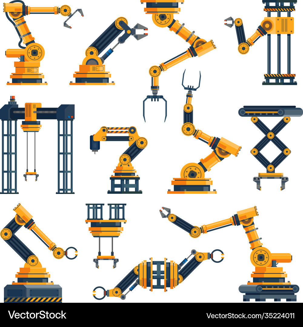 Robotic Assembly & Automation Vector Image