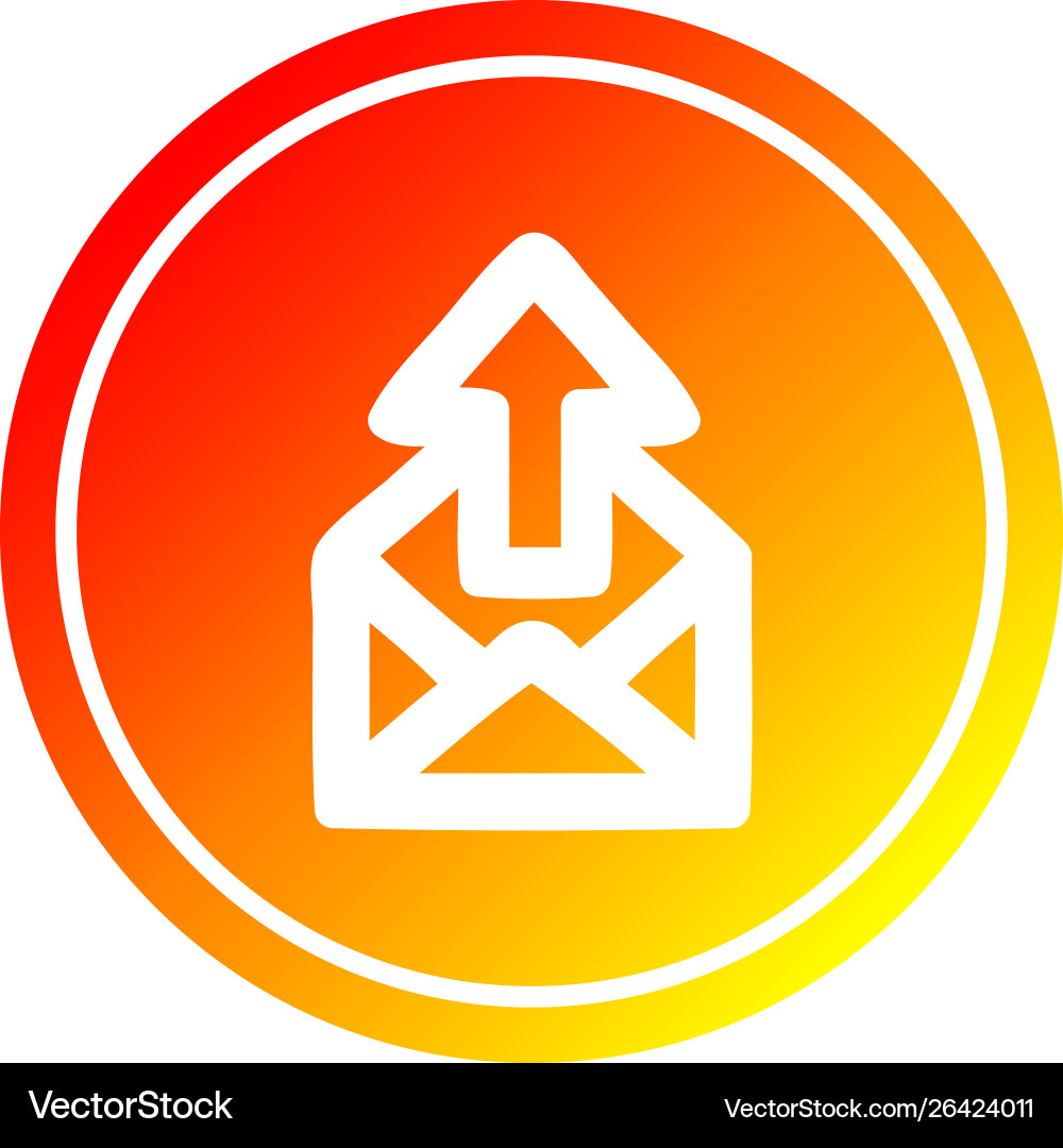 Send email circular in hot gradient spectrum vector image