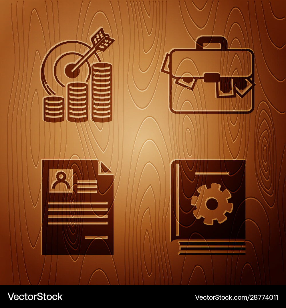 Set user manual target with coin symbol resume Set user manual target with coin symbol resume vector image