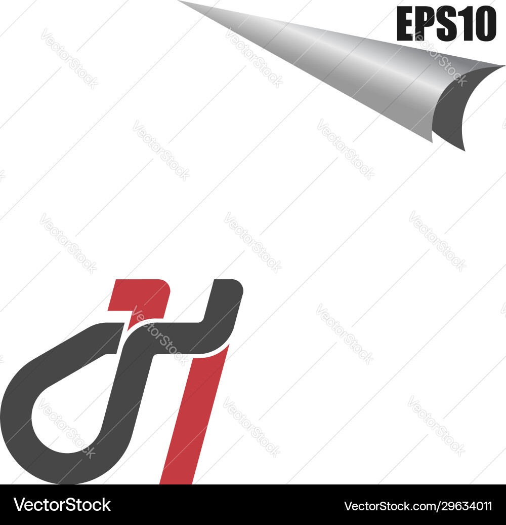 Simple jh initial monogram design template Vector Image
