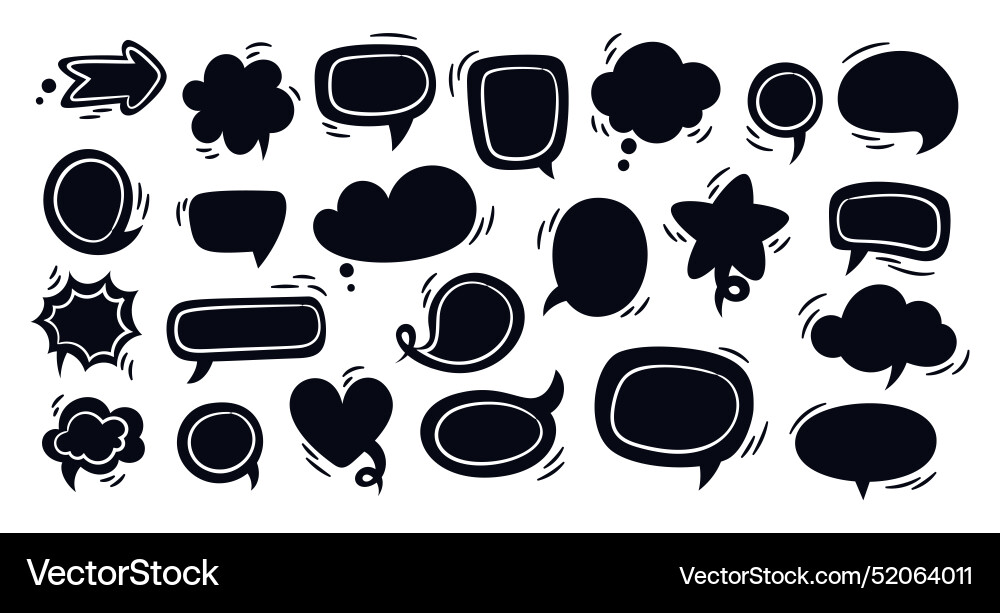 Speech bubbles doodle elements dialog windows Speech bubbles doodle elements dialog windows vector image