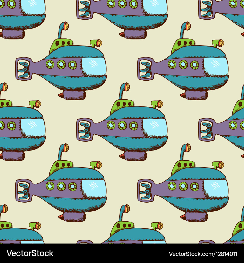 Submarine Pattern - Underwater Vector Image