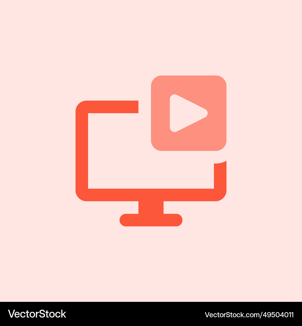 Visual content displayed on the monitor screen vector image