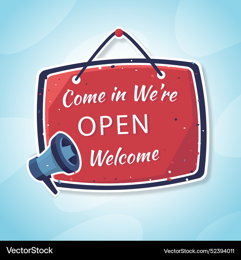 We are open sign concept Royalty Free Vector Image