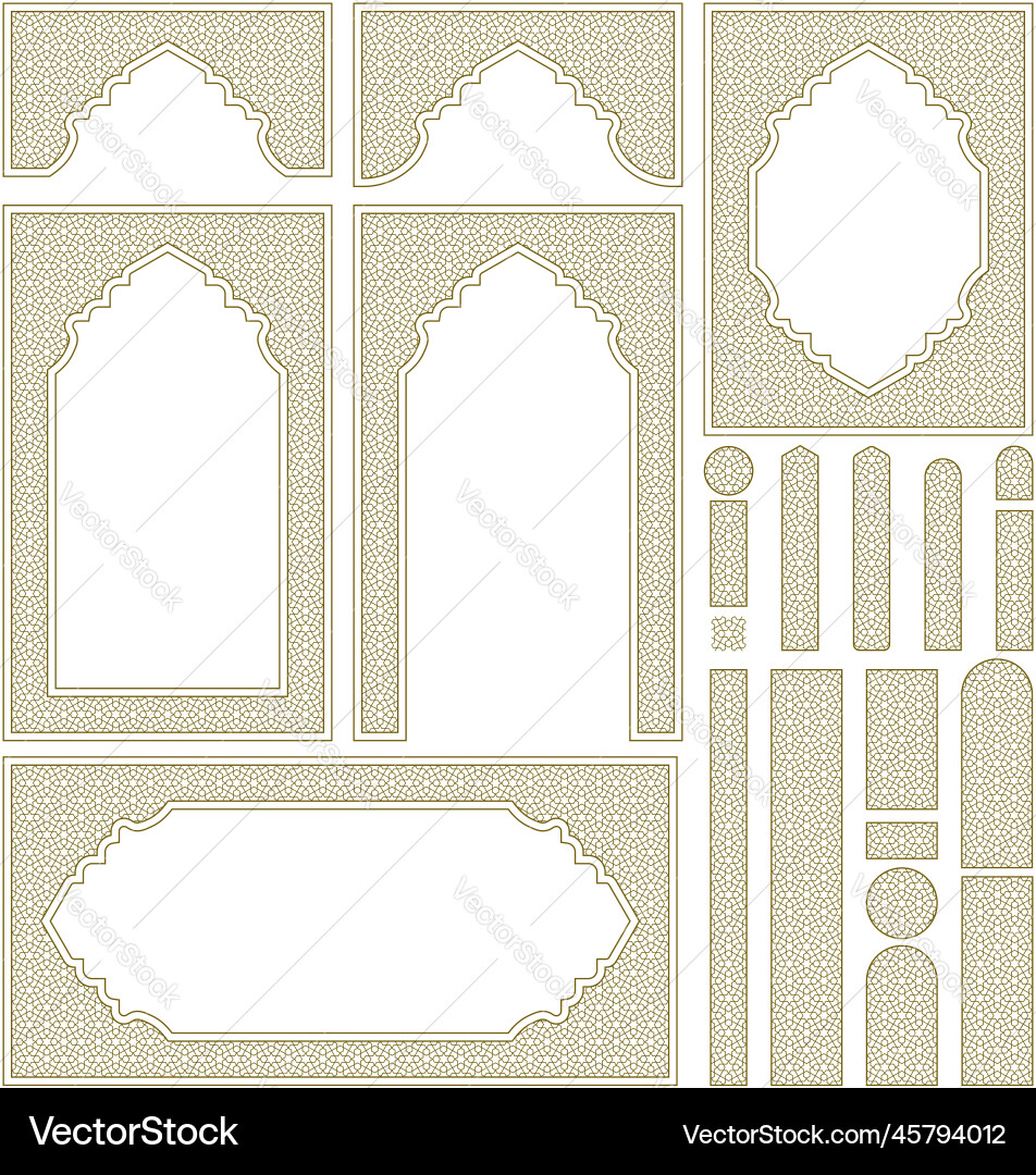 Arches frames and additional design elements vector image