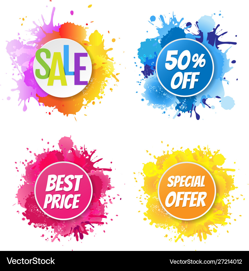 Bright banner with colorful blobs vector image