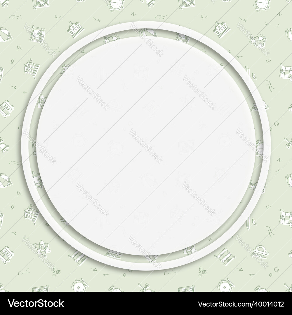 Circle frame background on seamless pattern vector image