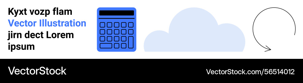 Cloud accounting with calculator and refresh loop Cloud accounting with calculator and refresh loop vector image
