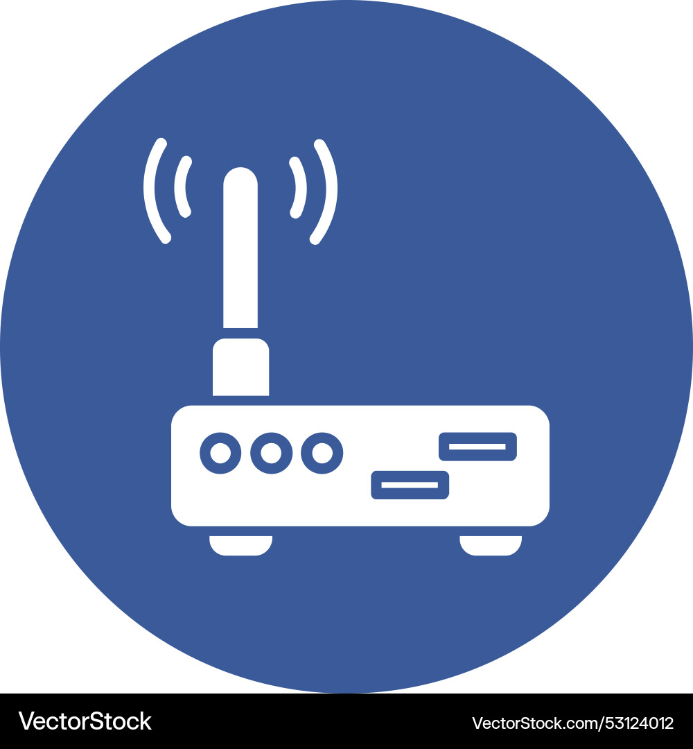 Drahtlose Router Glyph Kreis-Symbol Vektorbild