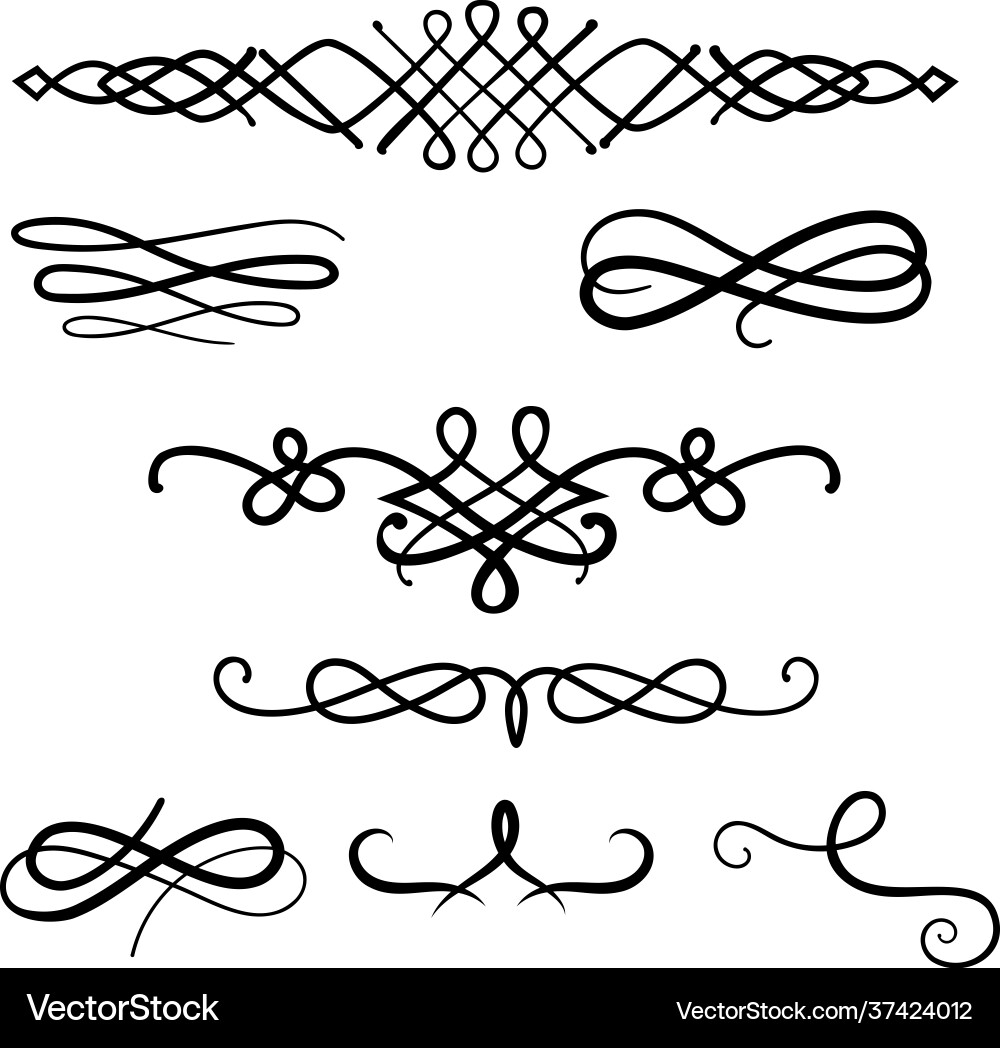 Elegant Swirl Divider Set – Royalty-Free Vector | VectorStock, image size:1000x1048
